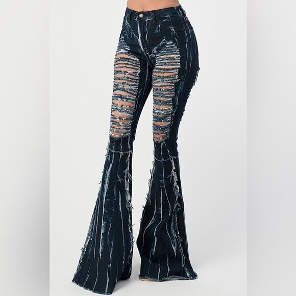 Purple Candy Lightning Flashes Concert Jeans - Picture 4 of 4